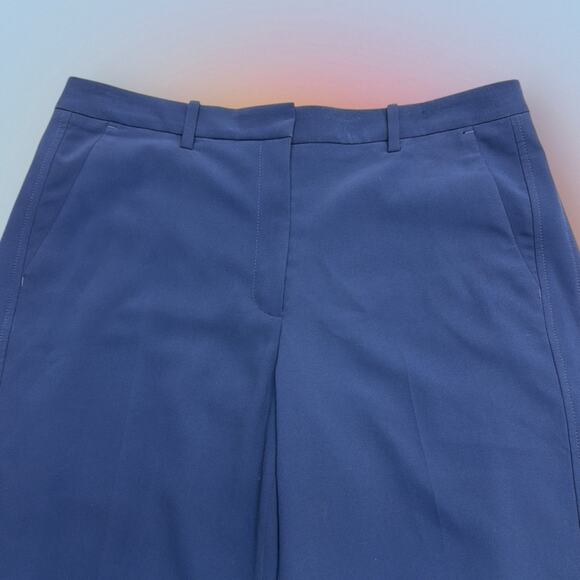 WHBM Women’s 12 Navy Wide-Leg Crop Pants with Button Detail - Picture 4 of 4